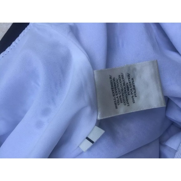 Ann Taylor (Sz 8) Pencil Skirt Blue Striped Eyelet - Picture 6 of 6